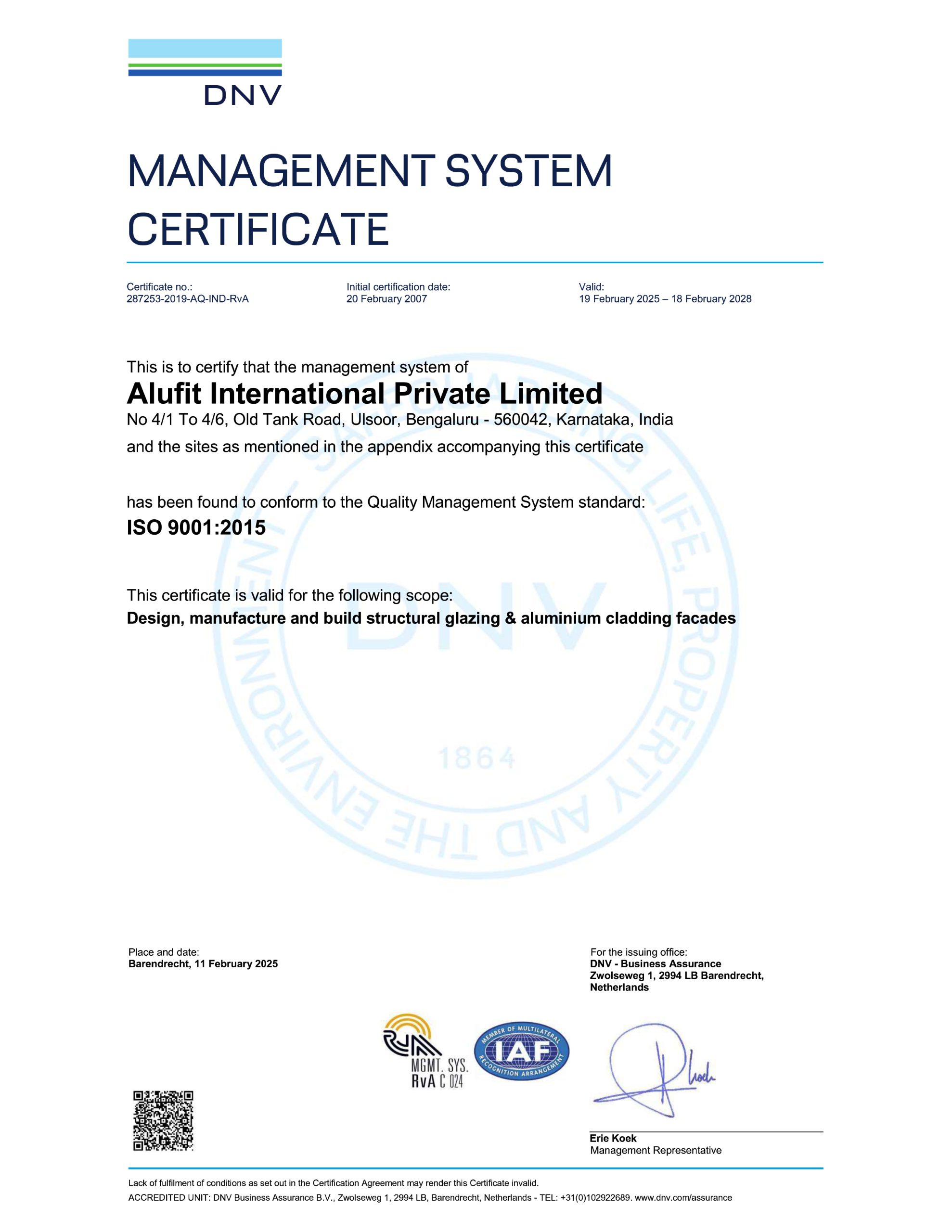 ISO 9001 Certificate
